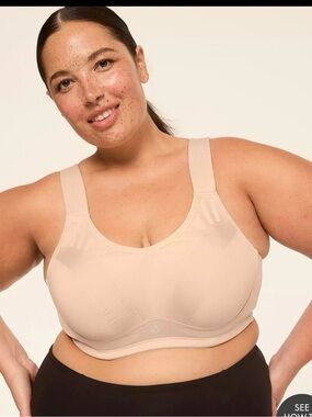Lane Bryant Beige High-Support Wireless Sports Bra